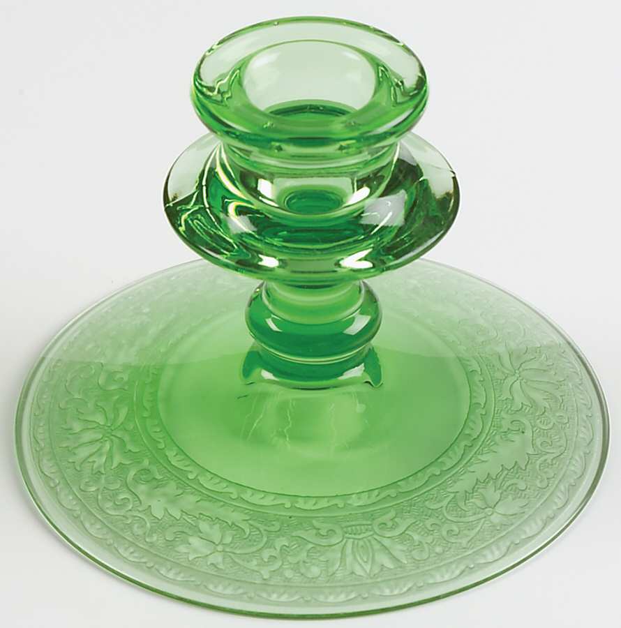 Royal Green Single Light Candlestick by Fostoria-1