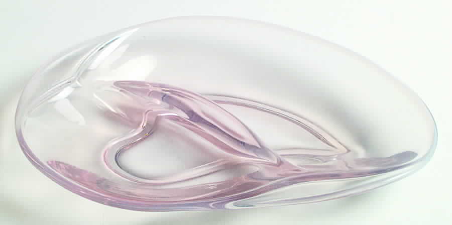 Seascape Pink (Coral Sand) 9" Crescent Shape 2 Part Relish by Fostoria-1
