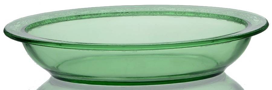 Seville Green 9" Oval Bowl by Fostoria-1