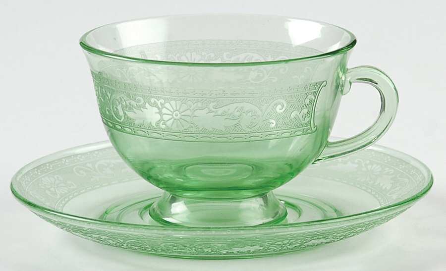 Seville Green Cup & Saucer Set by Fostoria-1