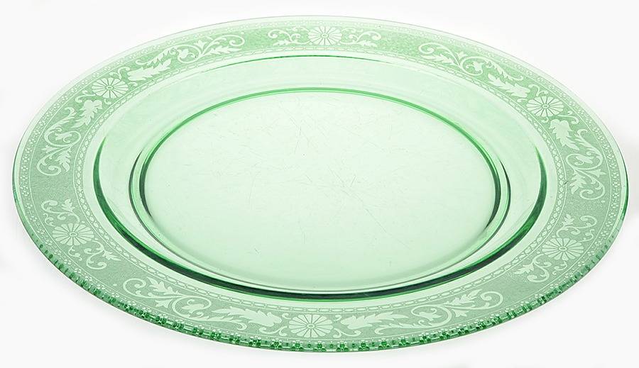 Seville Green 14" Chop Plate by Fostoria-1