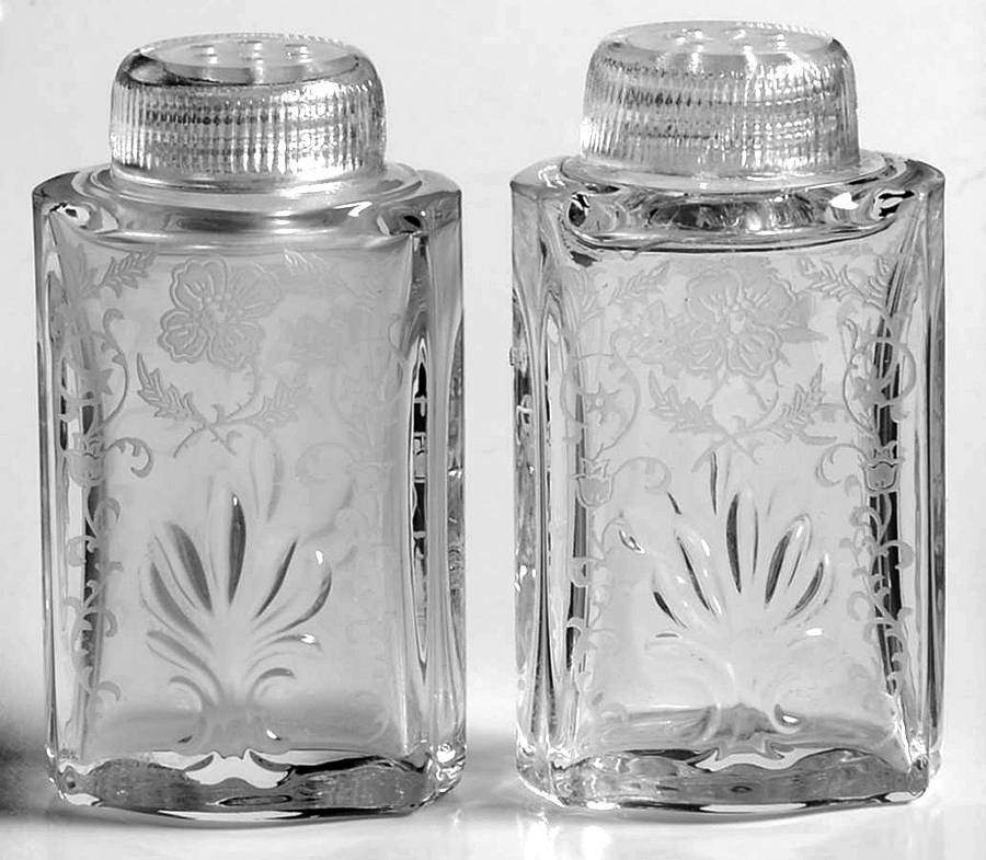 Shirley Shaker Set with Glass Lids (Baroque Shape) by Fostoria-1