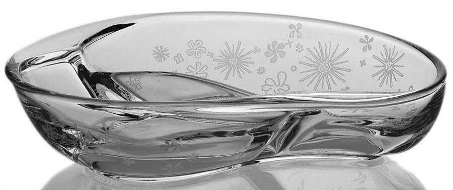 Skyflower 7" Crescent Shape 2 Part Relish by Fostoria-1