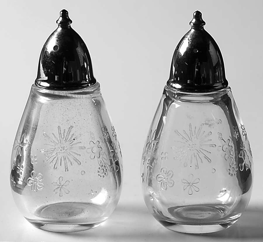 Skyflower Shaker Set w/Metal Lids by Fostoria-1