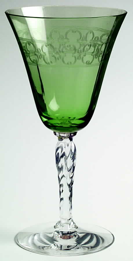 Spartan Green Water Goblet by Fostoria-1