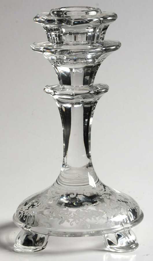 Springtime (Stem #6012, Etch 318) 5" Single Light Candlestick by Fostoria-1