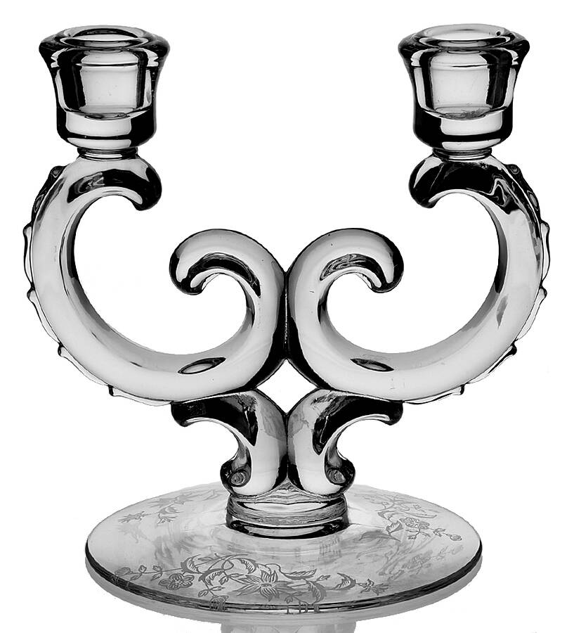 Starflower Double Light Candlestick by Fostoria-1