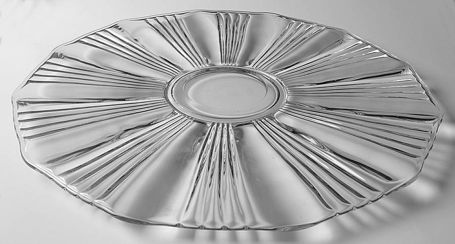 Sunray Clear Medium Torte Plate by Fostoria-1