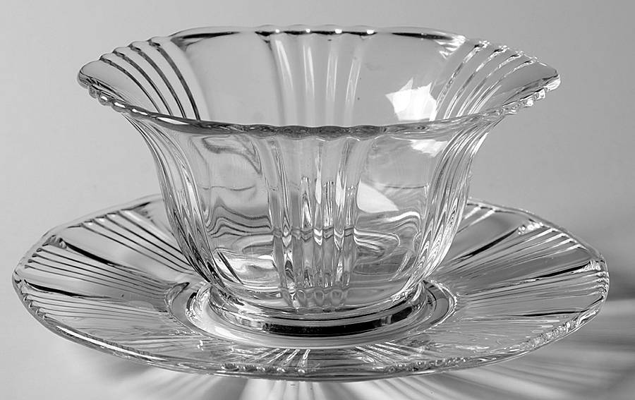 Sunray Clear Mayonnaise Bowl and Underplate by Fostoria-1