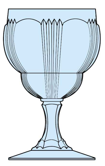 Sunray Blue Water Goblet by Fostoria-1