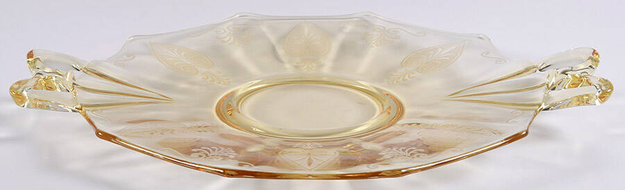 Trojan Topaz Cheese & Cracker Plate by Fostoria-1