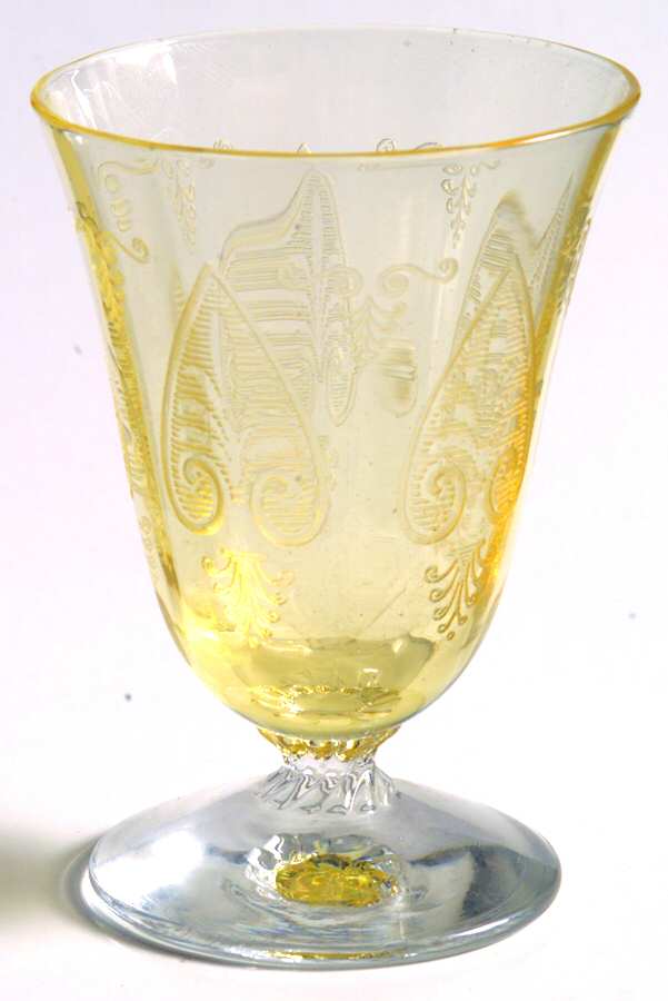 Trojan Topaz Whiskey Glass by Fostoria-1