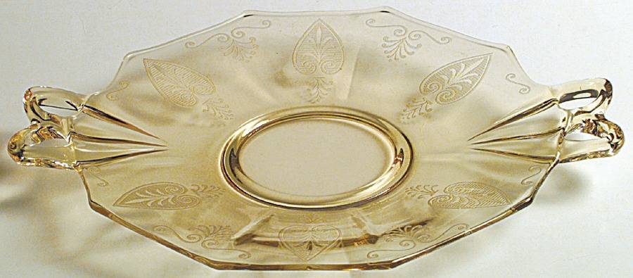 Trojan Topaz Handled Cake Plate by Fostoria-1