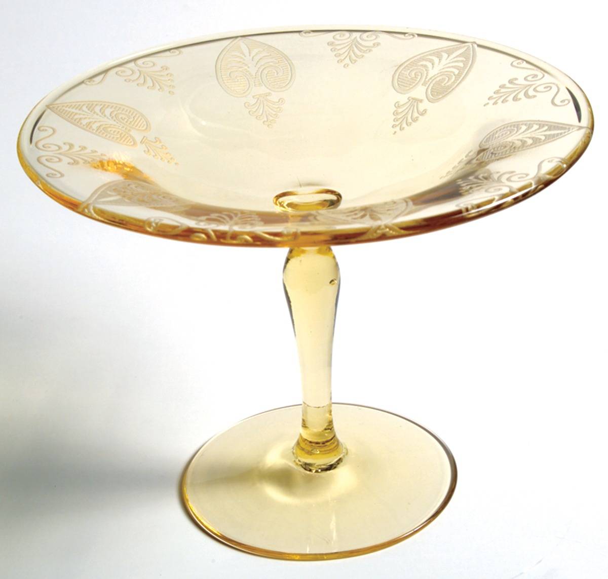 Trojan Topaz Round Compote (Height X Width) by Fostoria-1
