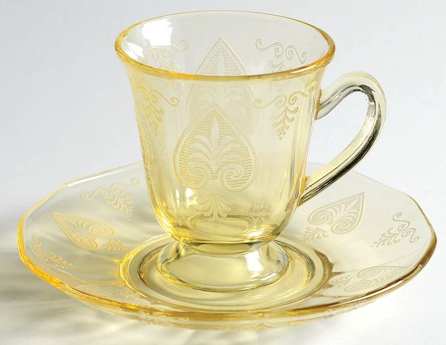 Trojan Topaz Demitasse Cup & Saucer Set by Fostoria-1