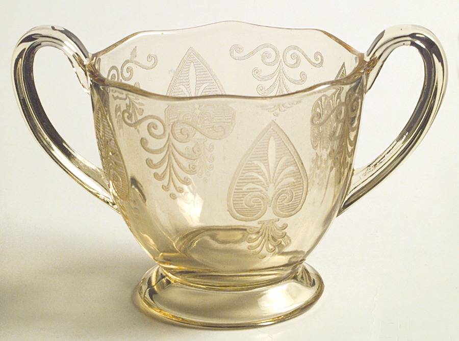 Trojan Topaz Footed Open Sugar by Fostoria-1