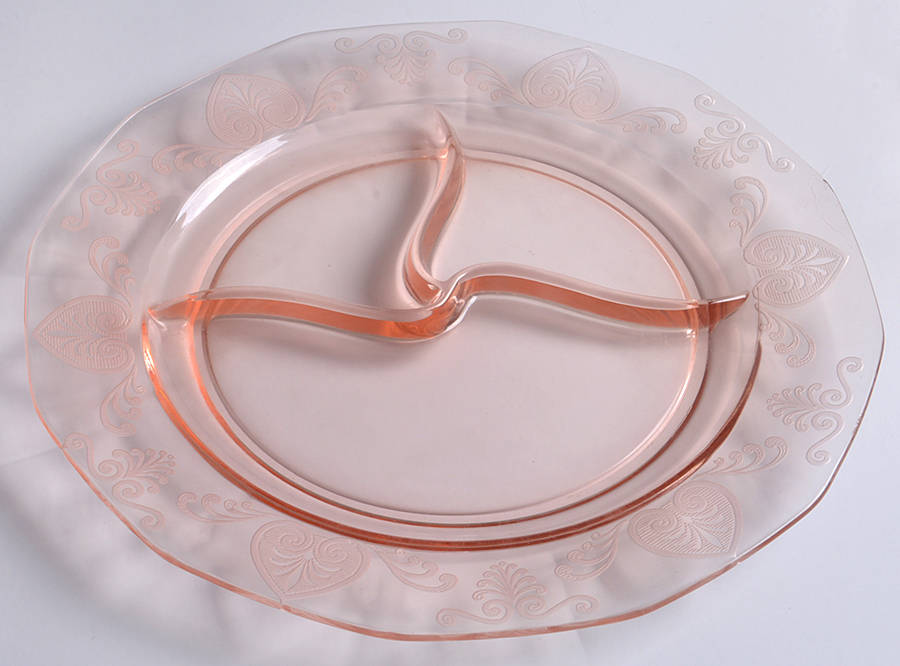 Trojan Pink (Rose) Grill Plate by Fostoria-1