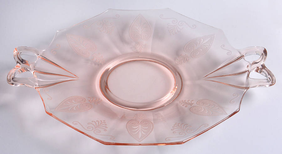 Trojan Pink (Rose) Cheese & Cracker Plate by Fostoria-1