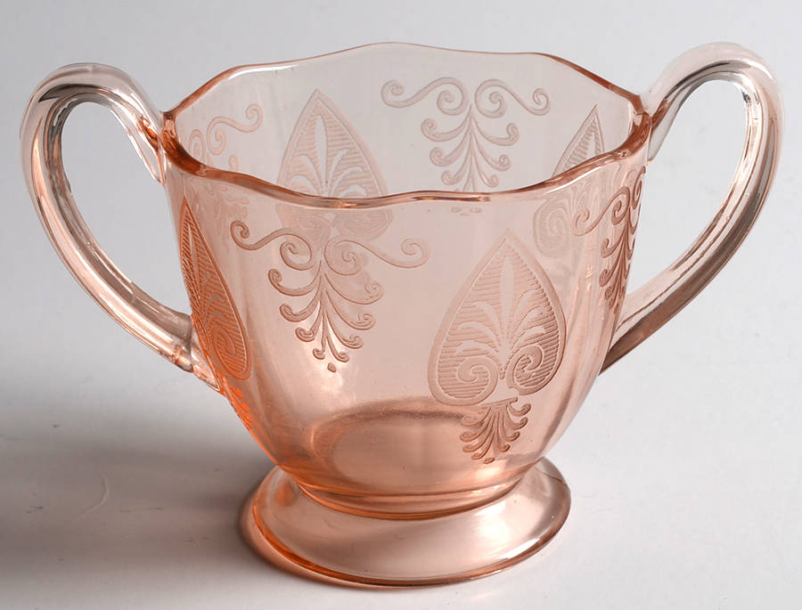 Trojan Pink (Rose) Footed Open Sugar by Fostoria-1