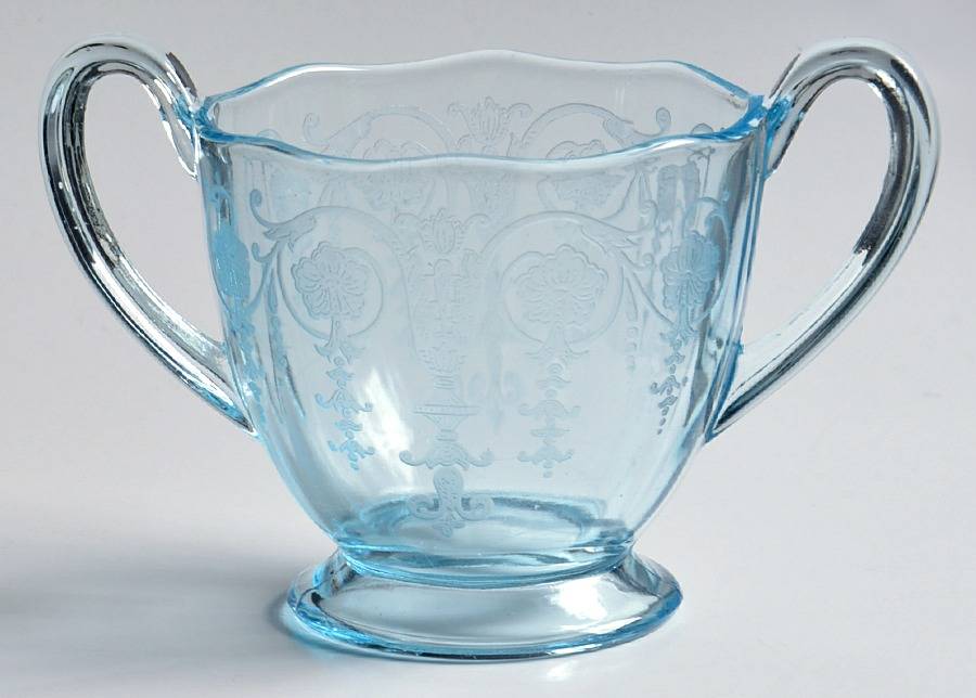Vernon Blue (Azure) Footed Open Sugar by Fostoria-1