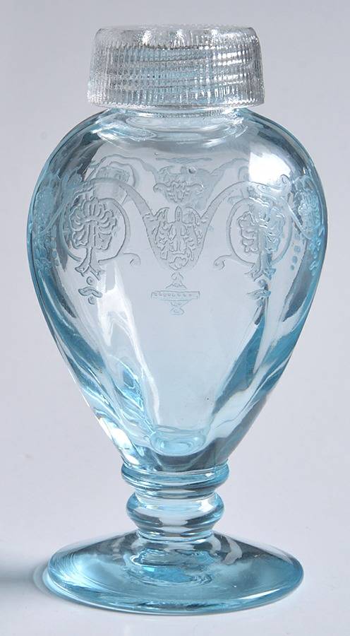 Vernon Blue (Azure) Footed Shaker Set & Glass Lids by Fostoria-1