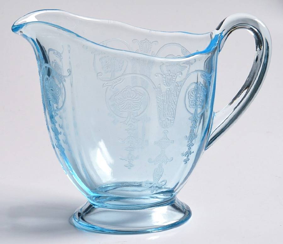 Vernon Blue (Azure) Footed Creamer by Fostoria-1