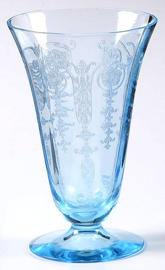 Vernon Blue (Azure) 9 Oz Footed Tumbler by Fostoria-1