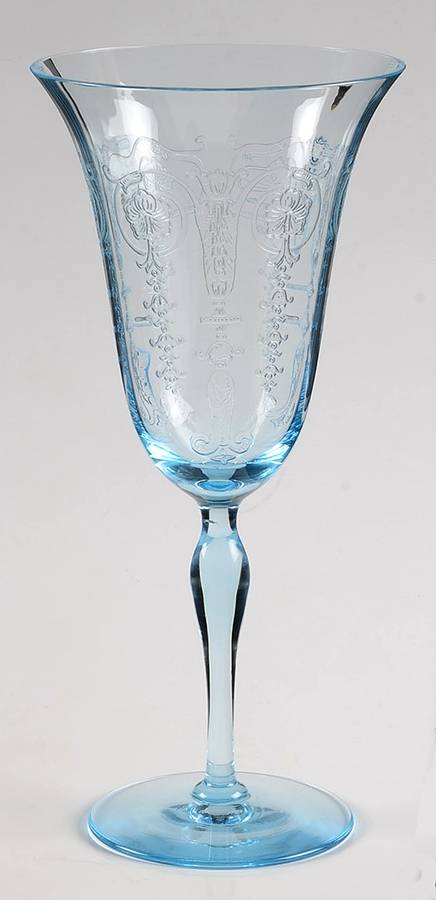 Vernon Blue (Azure) Water Goblet by Fostoria-1