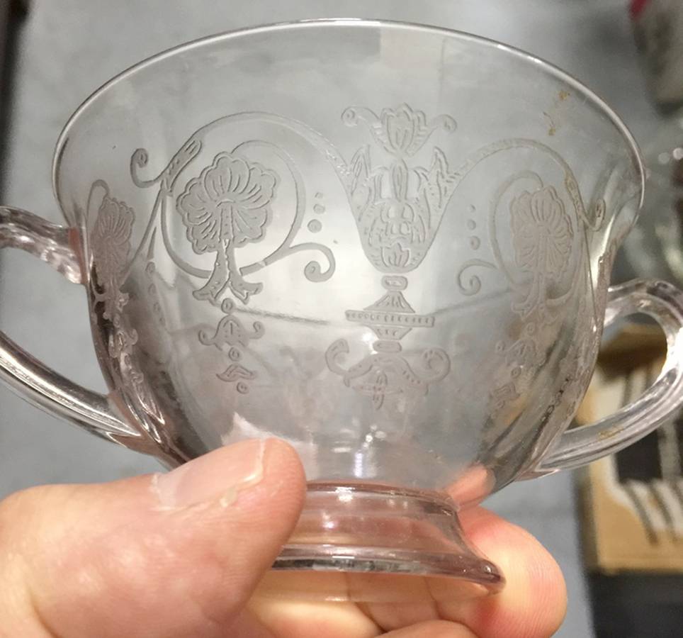Vernon Clear Bouillon Cup & Saucer Set by Fostoria-1