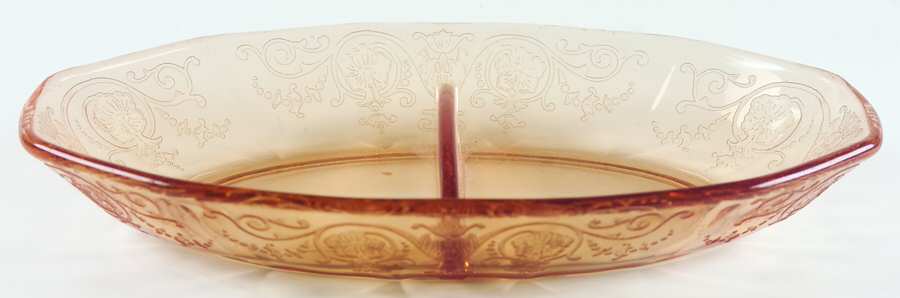 Vernon Amber 8" Oval 2 Part Relish by Fostoria-1
