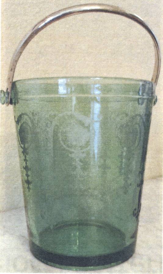 Vernon Green Ice Bucket with Detachable Handle by Fostoria-1