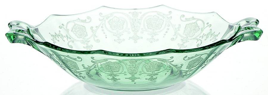 Vernon Green Sweet Meat with Bow Handles by Fostoria-1