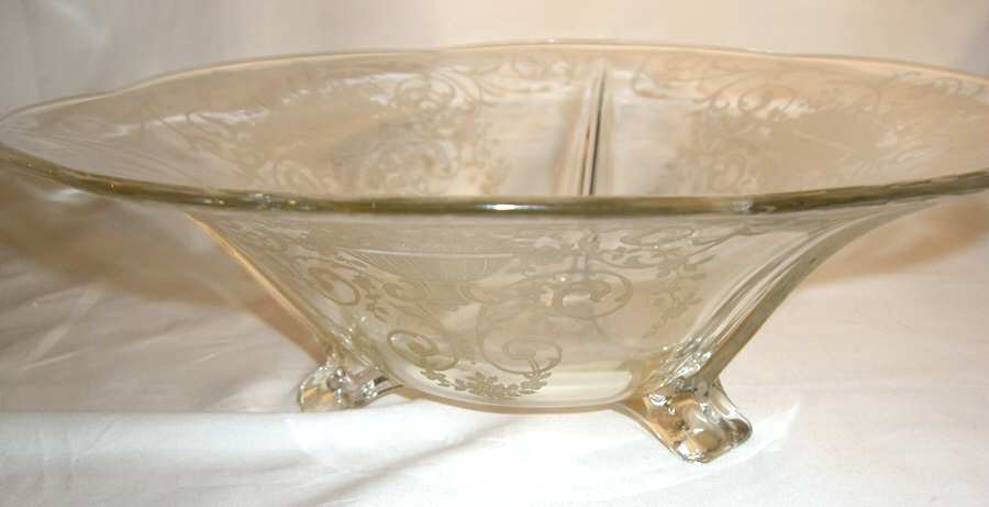 Verona Clear 12" 3-Toed Footed Bowl by Fostoria-1