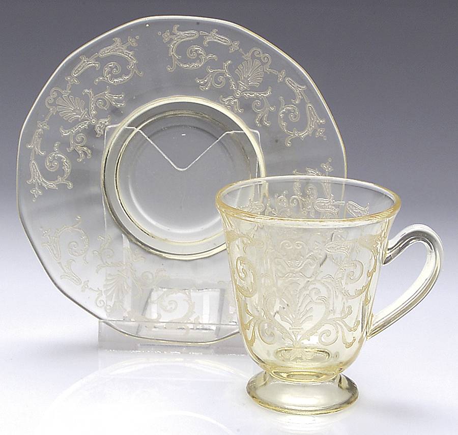 Versailles Topaz (No Trim) Demitasse Cup & Saucer Set by Fostoria-1