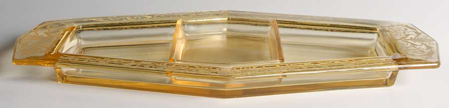 Versailles Topaz (No Trim) Rectangular Service Tray with Lemon Insert by Fostoria-1