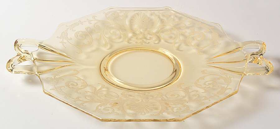 Versailles Topaz (No Trim) Cheese & Cracker Plate by Fostoria-1