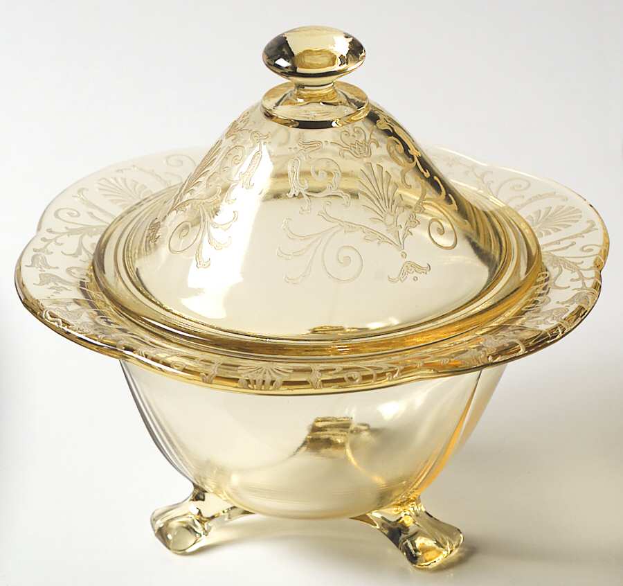 Versailles Topaz (No Trim) Candy Dish & Lid by Fostoria-1