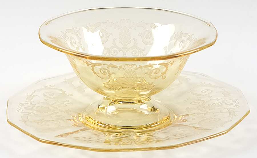 Versailles Topaz (No Trim) Mayonnaise Bowl and Underplate by Fostoria-1