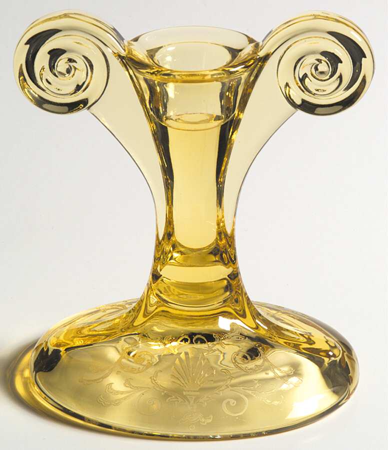 Versailles Topaz (No Trim) Tall Single Light Candlestick by Fostoria-1