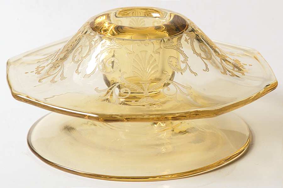 Versailles Topaz (No Trim) Mushroom Candlestick by Fostoria-1