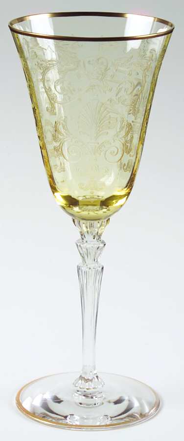 Versailles Topaz (Gold Trim, Stem 5099) Water Goblet by Fostoria-1