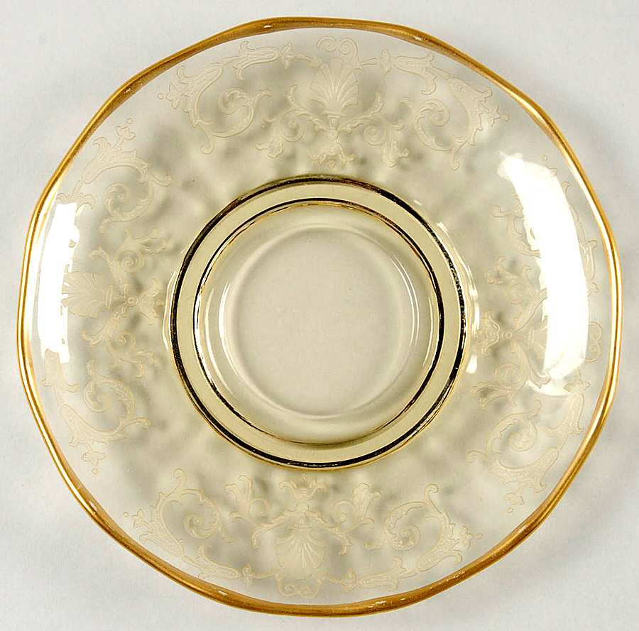 Versailles Topaz (Gold Trim, Stem 5099) Saucer for Demitasse Cuo & Saucer Set by Fostoria-1