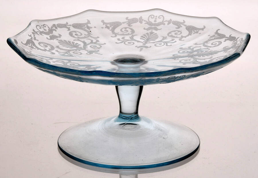 Versailles Blue (No Trim) Cheese Stand by Fostoria-1