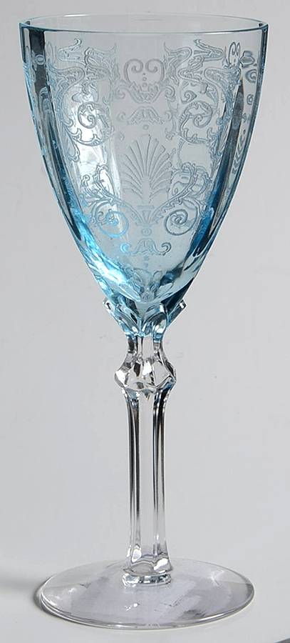 Versailles Blue (No Trim) Claret Wine by Fostoria-1