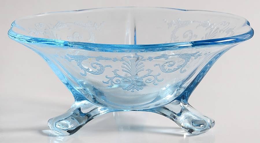 Versailles Blue (No Trim) 3-Toed Footed Bowl by Fostoria-1