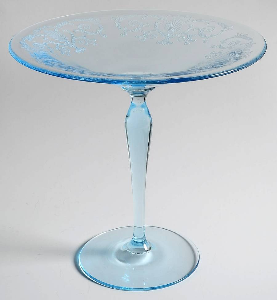 Versailles Blue (No Trim) Round Compote (Height X Width) by Fostoria-1