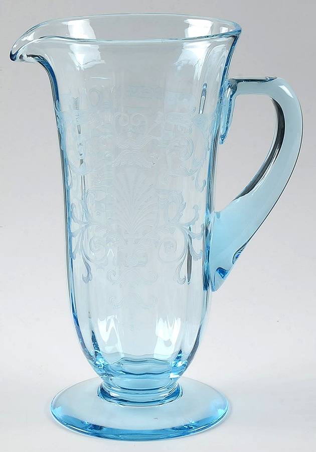 Versailles Blue (No Trim) 48 Oz Pitcher by Fostoria-1