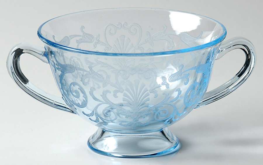 Versailles Blue (No Trim) Bouillon Cup Only by Fostoria-1