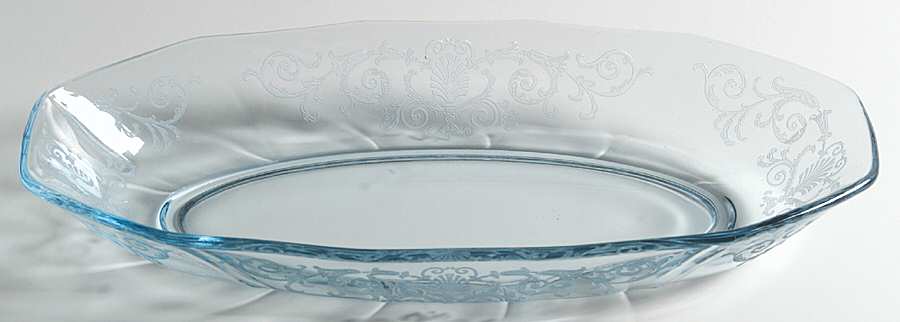 Versailles Blue (No Trim) 11" Oval Celery by Fostoria-1