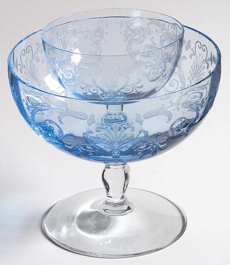 Versailles Blue (No Trim) Grapefruit and Liner by Fostoria-1